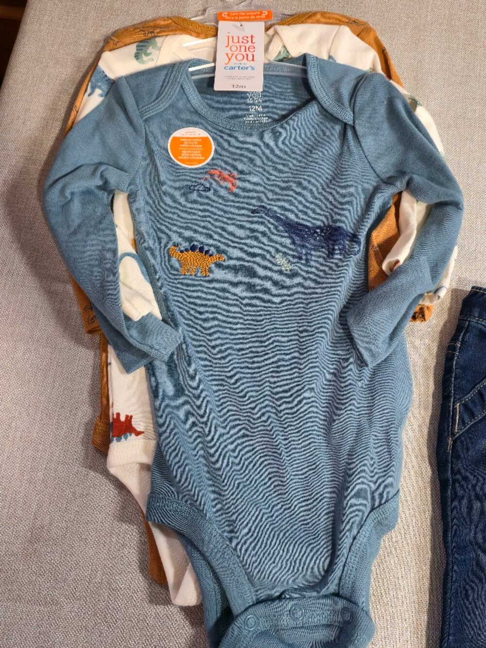 3 Pack Carter's Dinosaur Long Sleeve Onsies